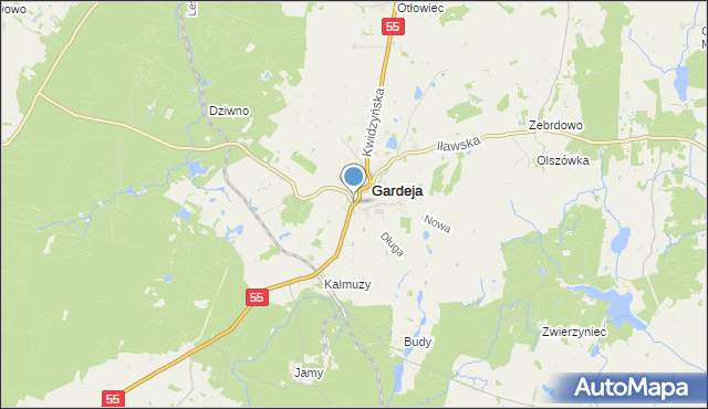 mapa Gardeja I, Gardeja I na mapie Targeo
